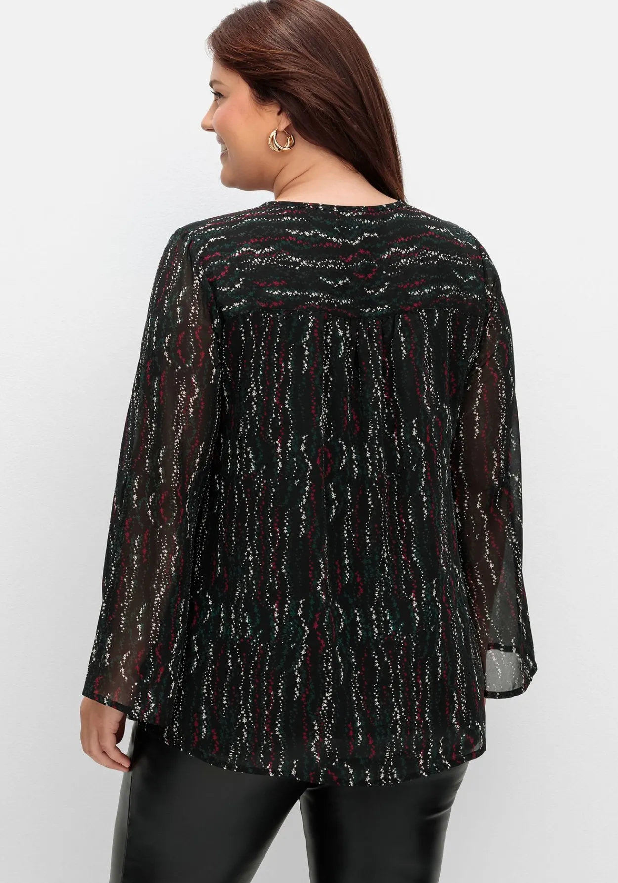 Gefütterte Chiffontunika mit Alloverprint<sheego Fashion
