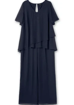 Georgette-Overall im Lagenlook, mit weitem Bein<sheego Discount