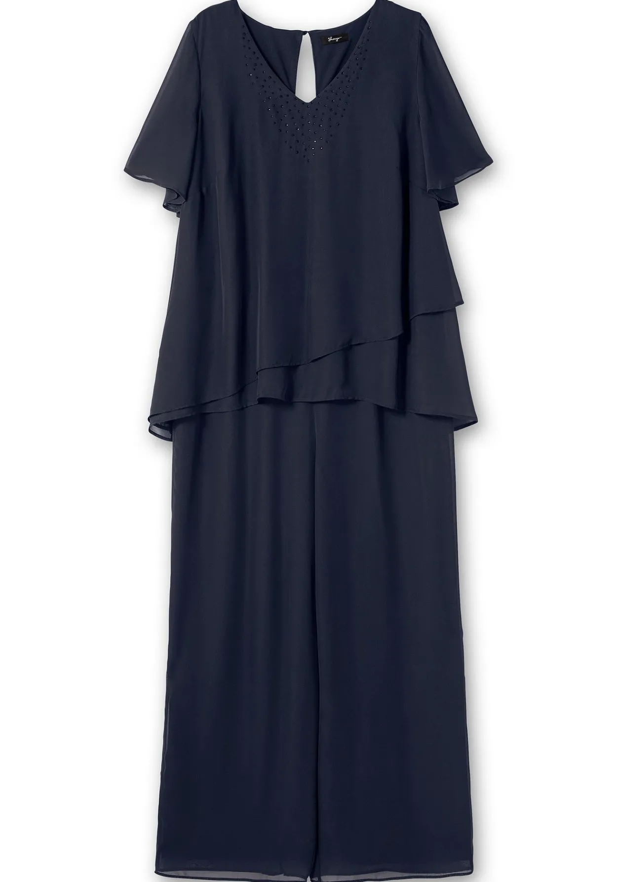 Georgette-Overall im Lagenlook, mit weitem Bein<sheego Discount