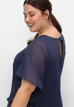 Georgette-Overall im Lagenlook, mit weitem Bein<sheego Discount