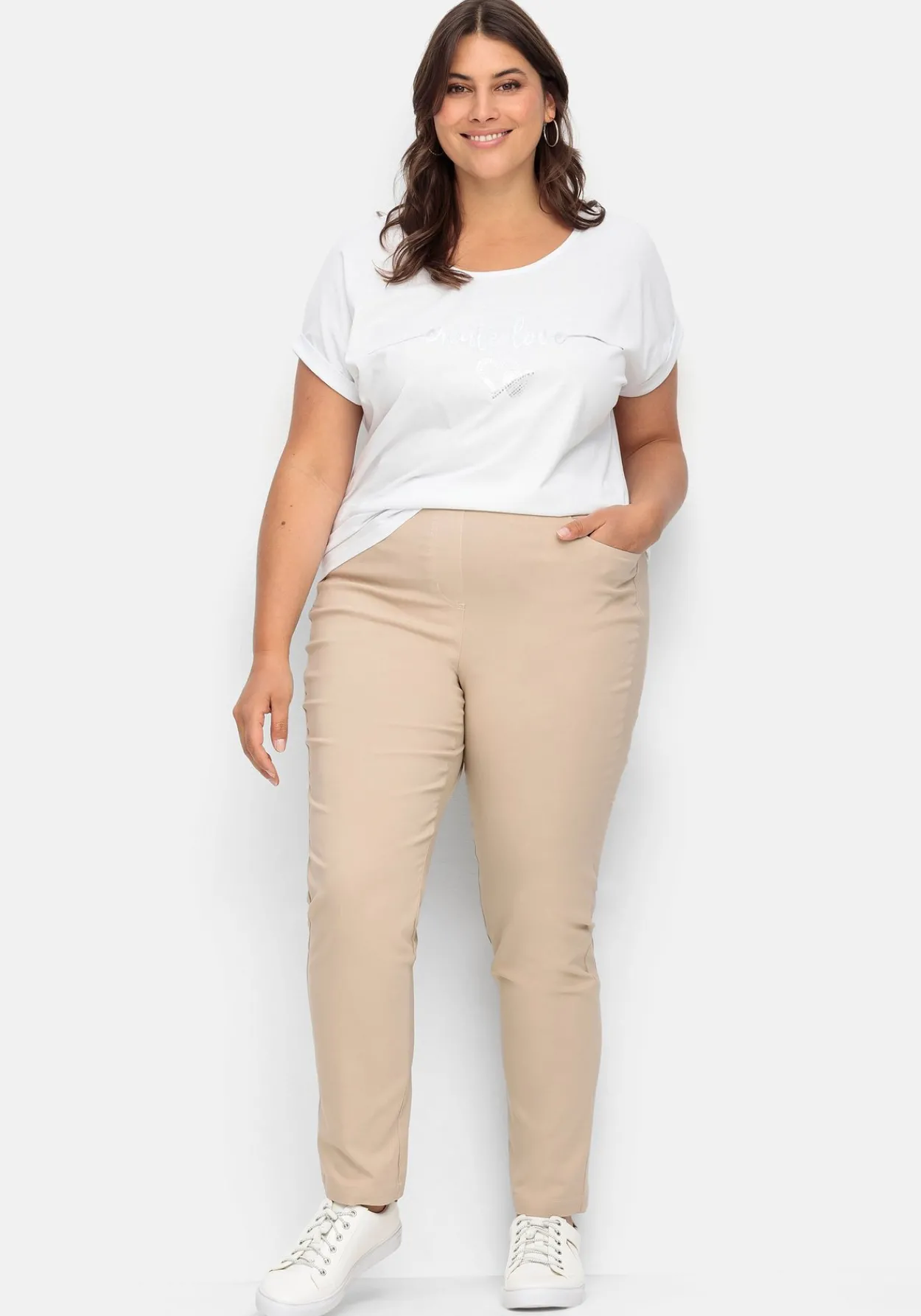 Gerade Bengalinhose mit hohem Schlupfbund<sheego Discount