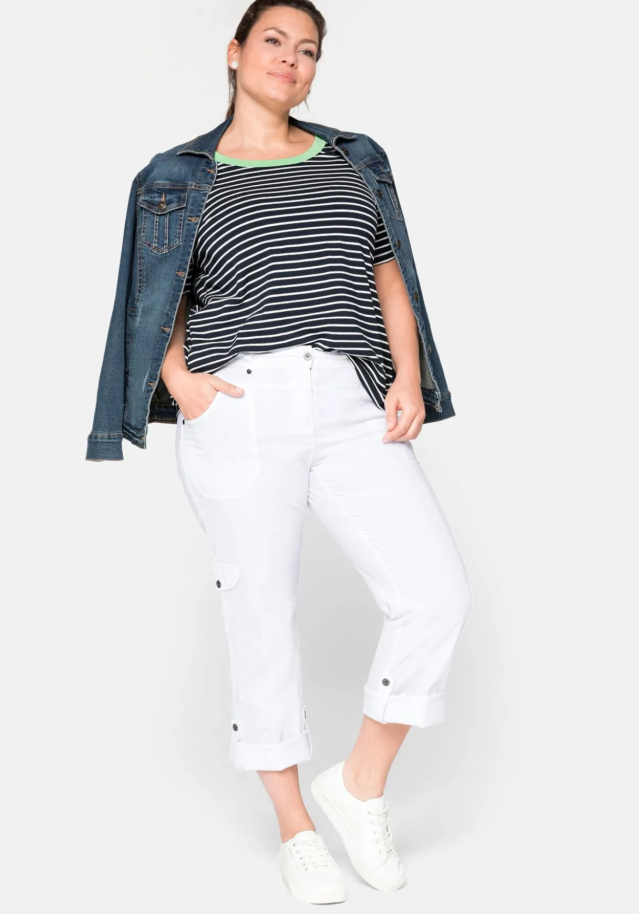 Gerade Cargo-Hose mit krempelbaren Beinen<sheego Fashion