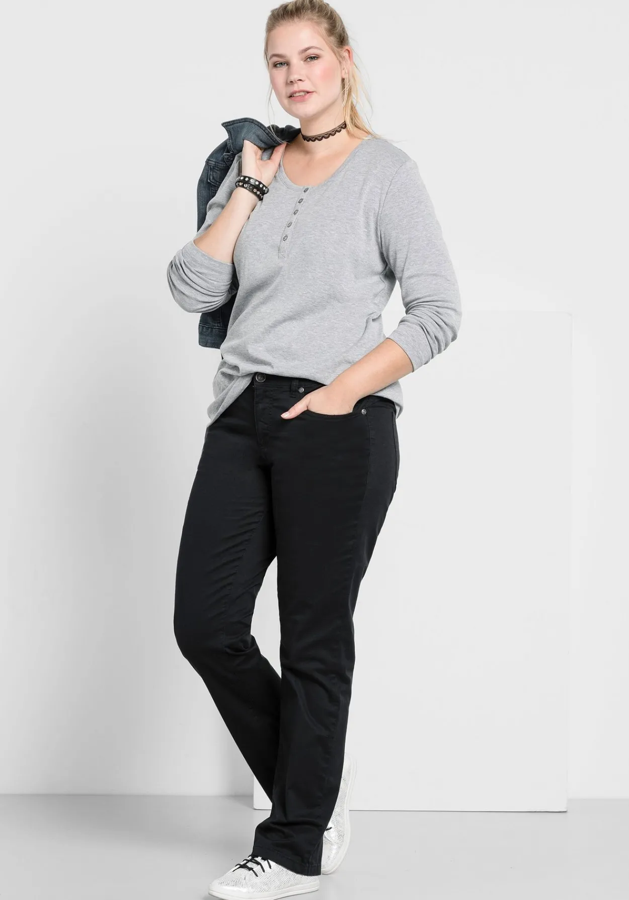 Gerade Hose aus Baumwoll-Twill<sheego Discount