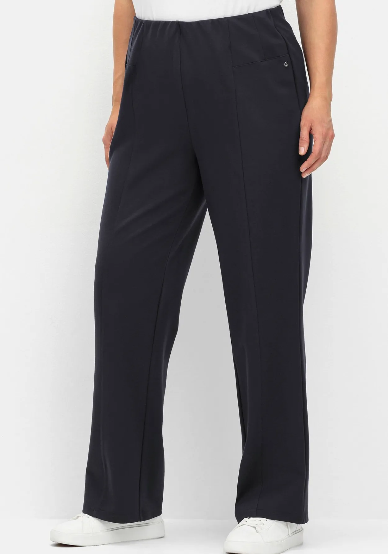 Gerade Hose aus Interlock, mit elastischem Bund<sheego Discount