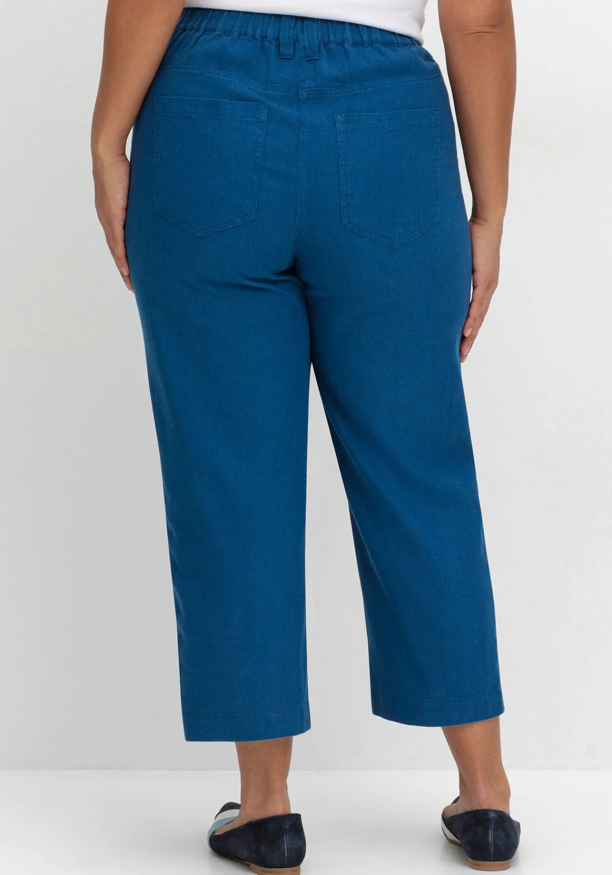 Gerade 7/8-Hose aus Leinen-Mix, mit Teilgummibund<sheego New