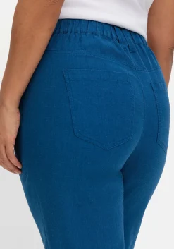 Gerade 7/8-Hose aus Leinen-Mix, mit Teilgummibund<sheego New
