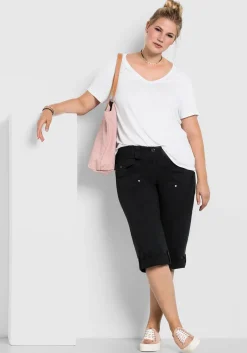 Gerade 3/4-Hose mit Krempelfunktion<sheego Online