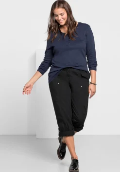 Gerade Hose mit Teilungsnähten und Krempelfunktion<sheego Outlet