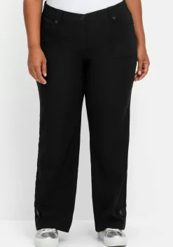 Gerade Hose mit Zierriegeln und Gürtelschlaufen<sheego Discount