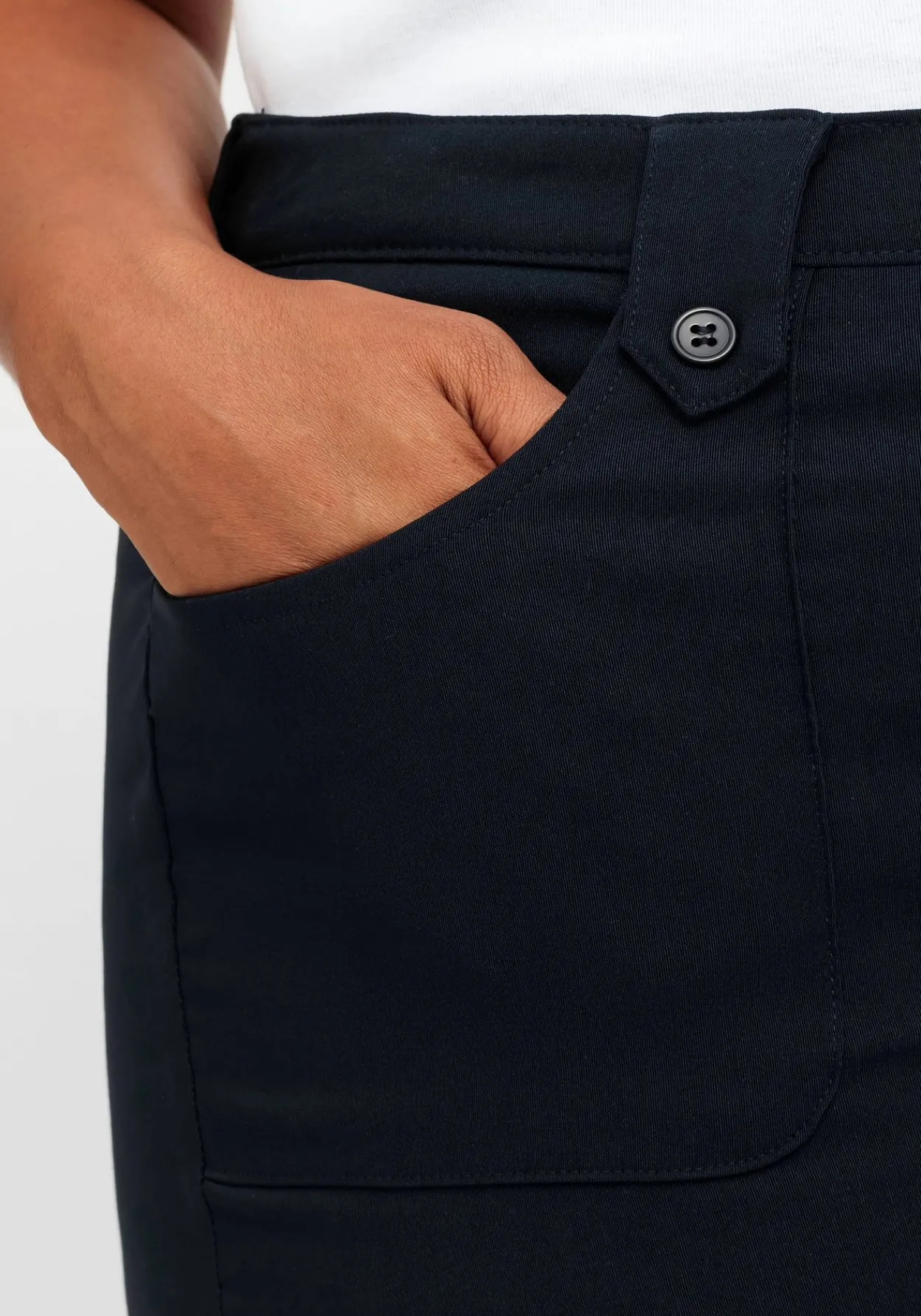 Gerade Hose mit Zierriegeln und Gürtelschlaufen<sheego Outlet