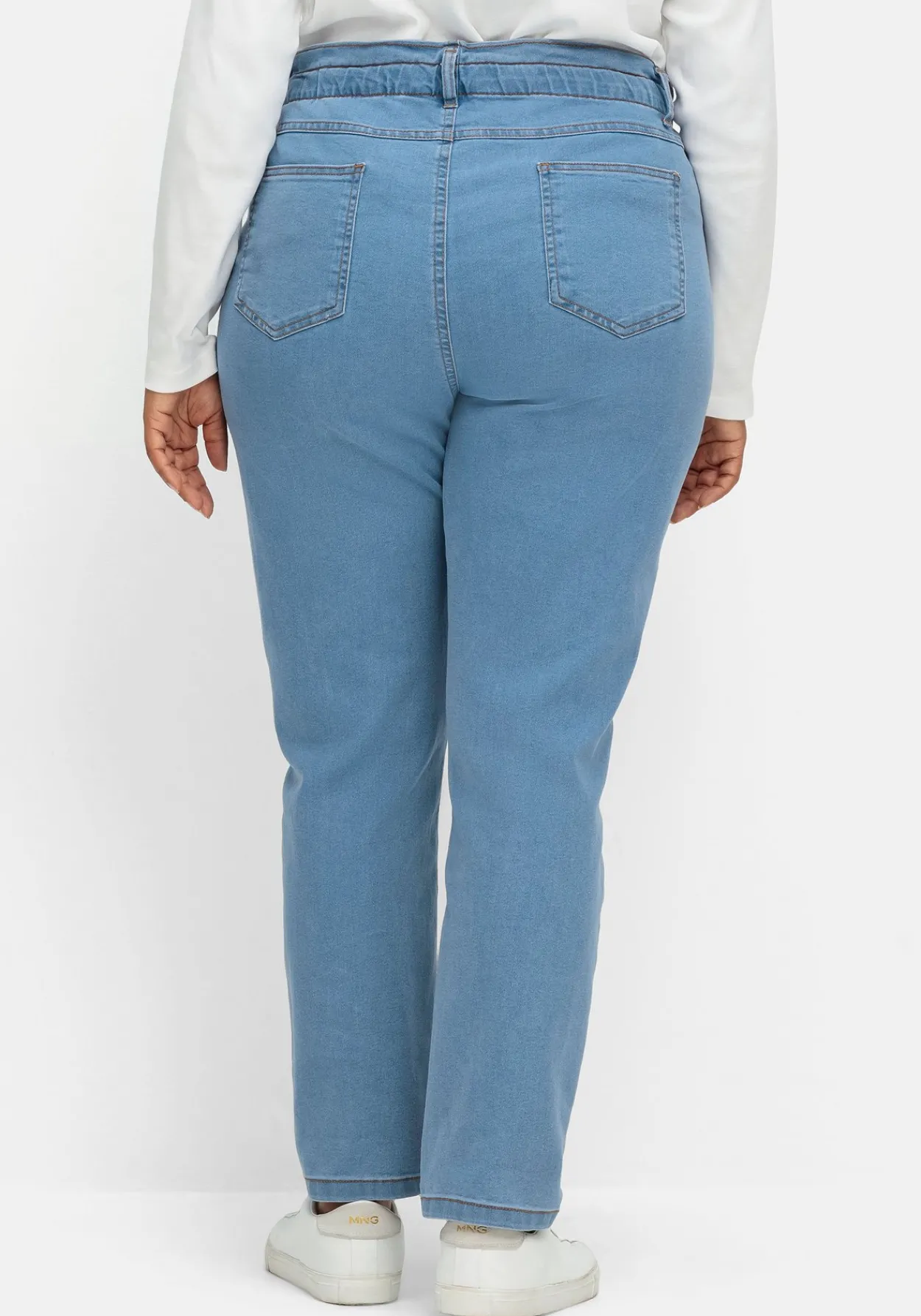 Gerade Jeans im extrahohen Paperbag-Schnitt<sheego Sale