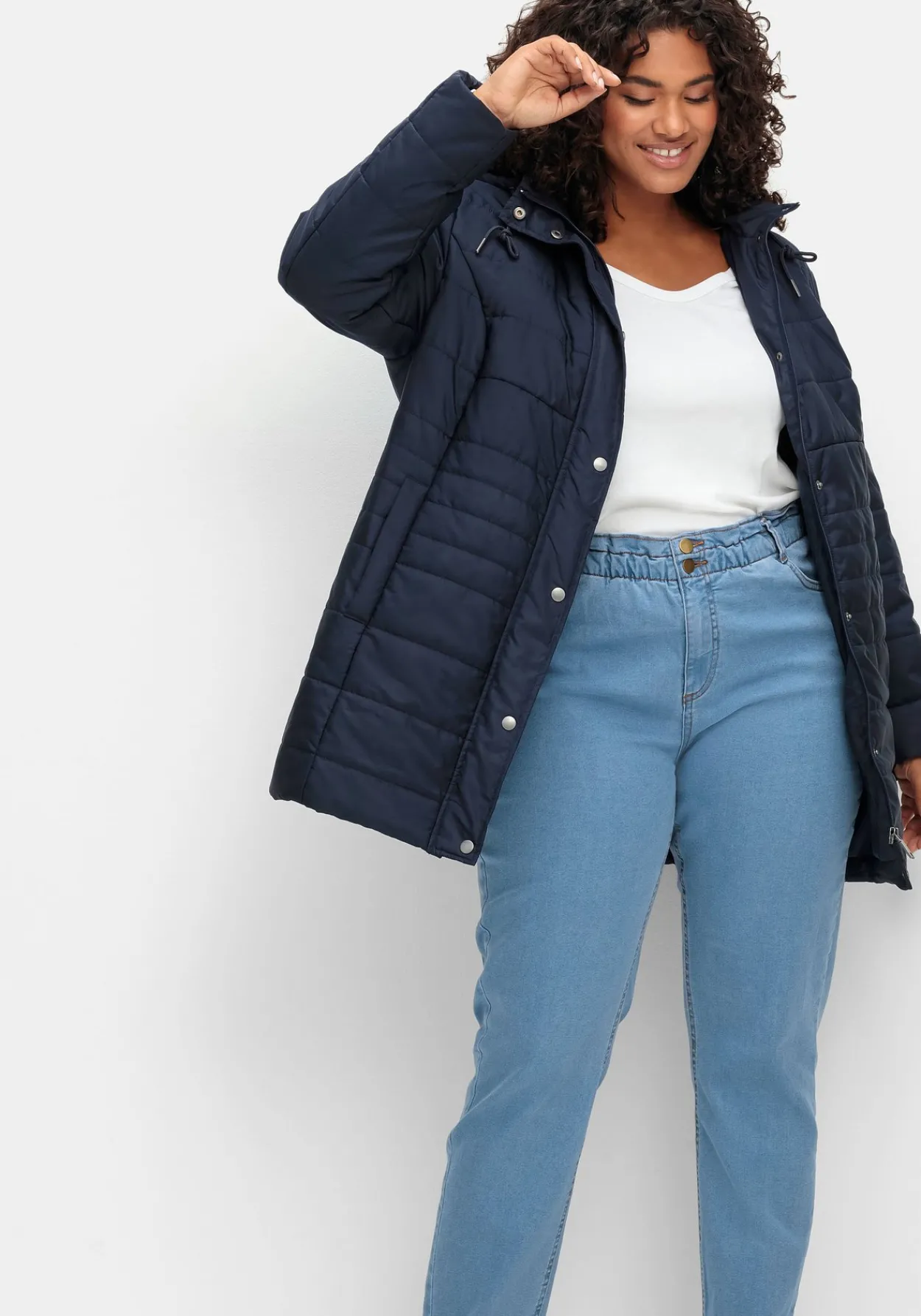 Gerade Jeans im extrahohen Paperbag-Schnitt<sheego Sale