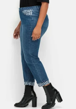Gerade Jeans in 7/8-Länge, mit Herzchen-Einsätzen<sheego Fashion