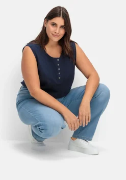 Gerade Jeans mit elastischem High-Waist-Bund<sheego Online