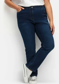 Gerade Jeans mit elastischem High-Waist-Bund<sheego Online
