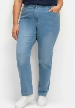 Gerade Jeans mit elastischem High-Waist-Bund<sheego Online