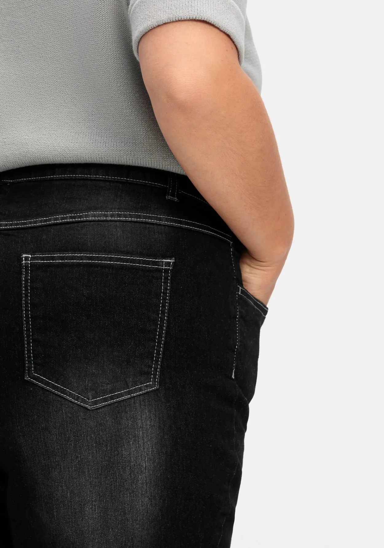 Gerade Jeans mit elastischem High-Waist-Bund<sheego Clearance