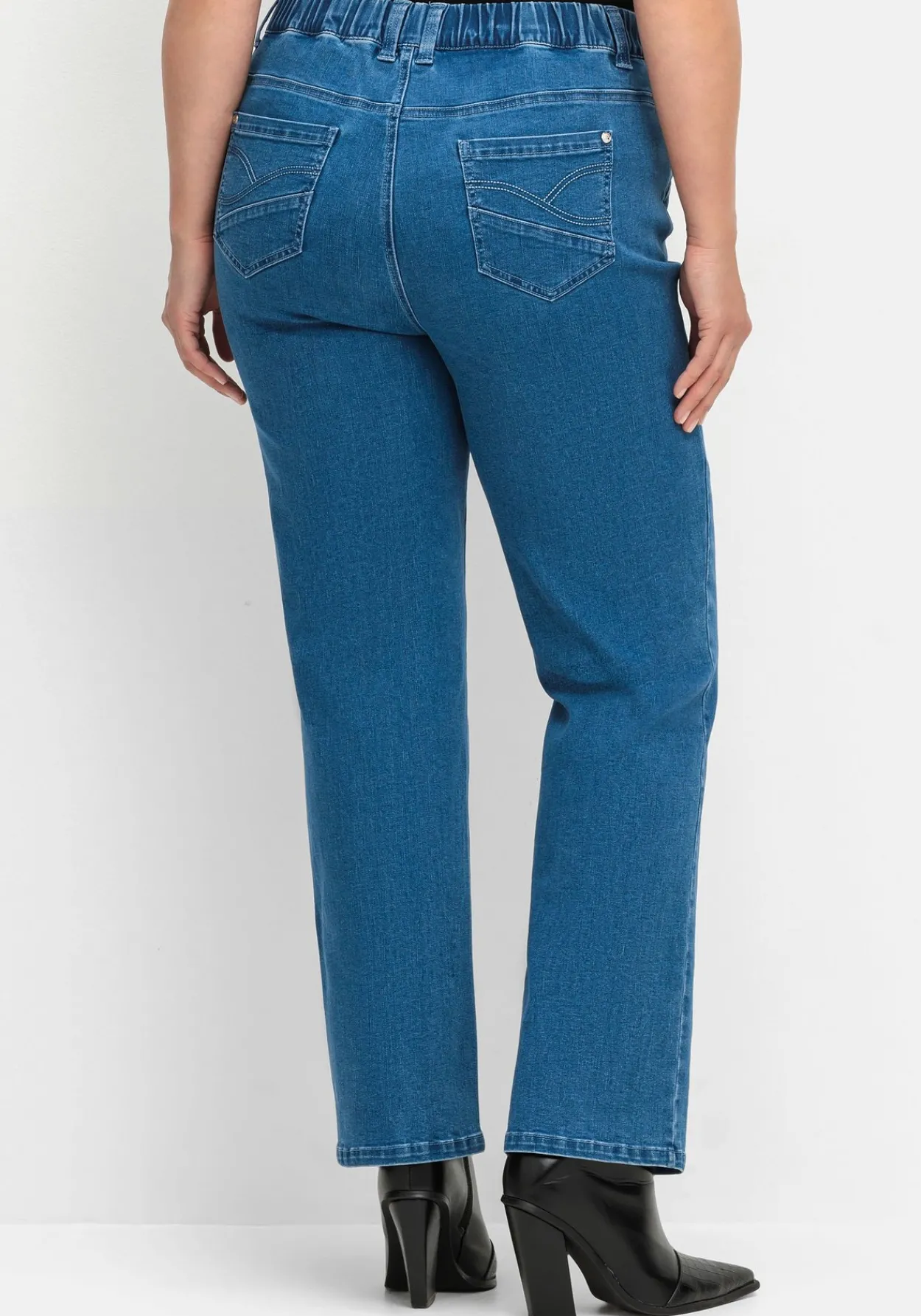 Gerade Jeans mit Gummibund und Shaping-Einsatz<sheego Clearance