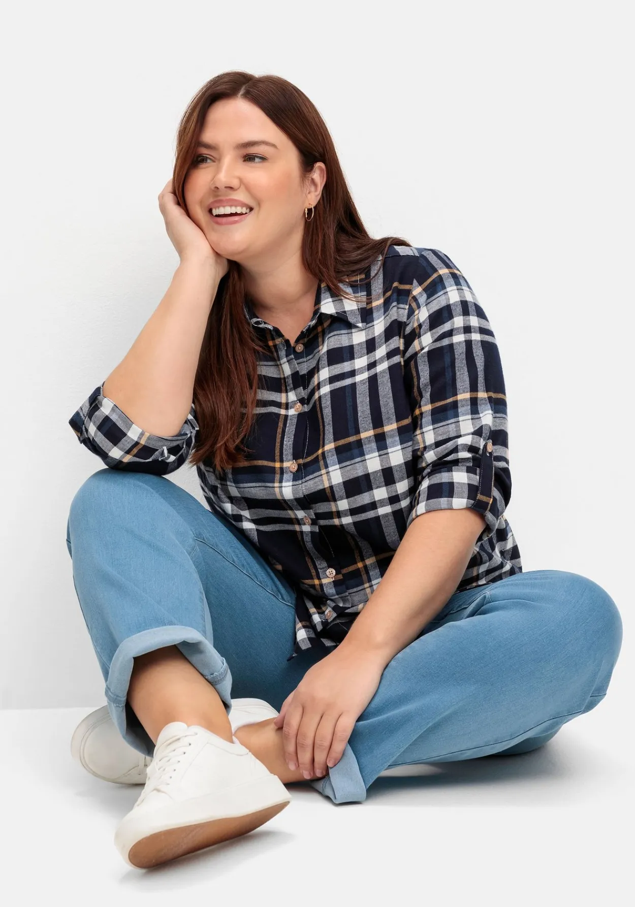 Gerade Jeans mit seitlichem Stretchbund<sheego Sale