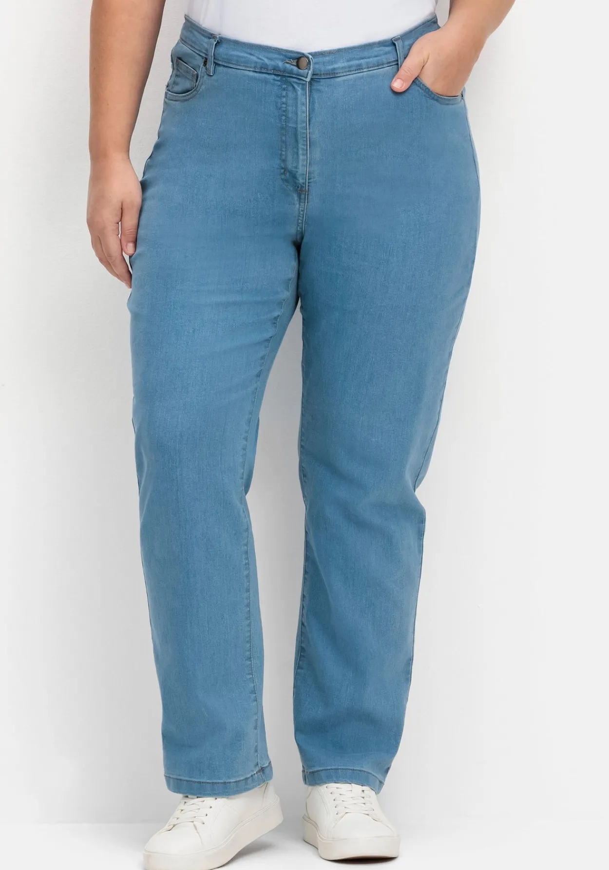 Gerade Jeans mit seitlichem Stretchbund<sheego Sale
