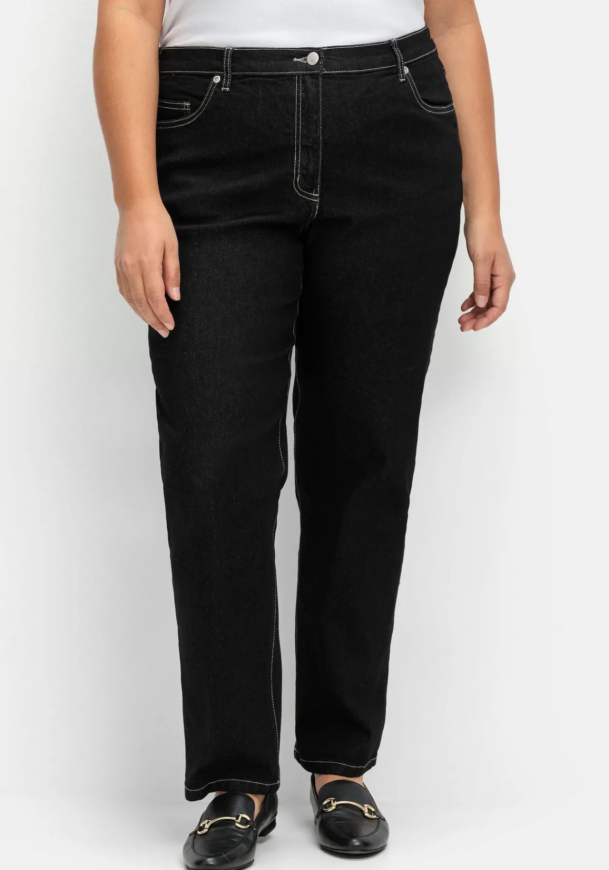 Gerade Jeans mit seitlichem Stretchbund<sheego New