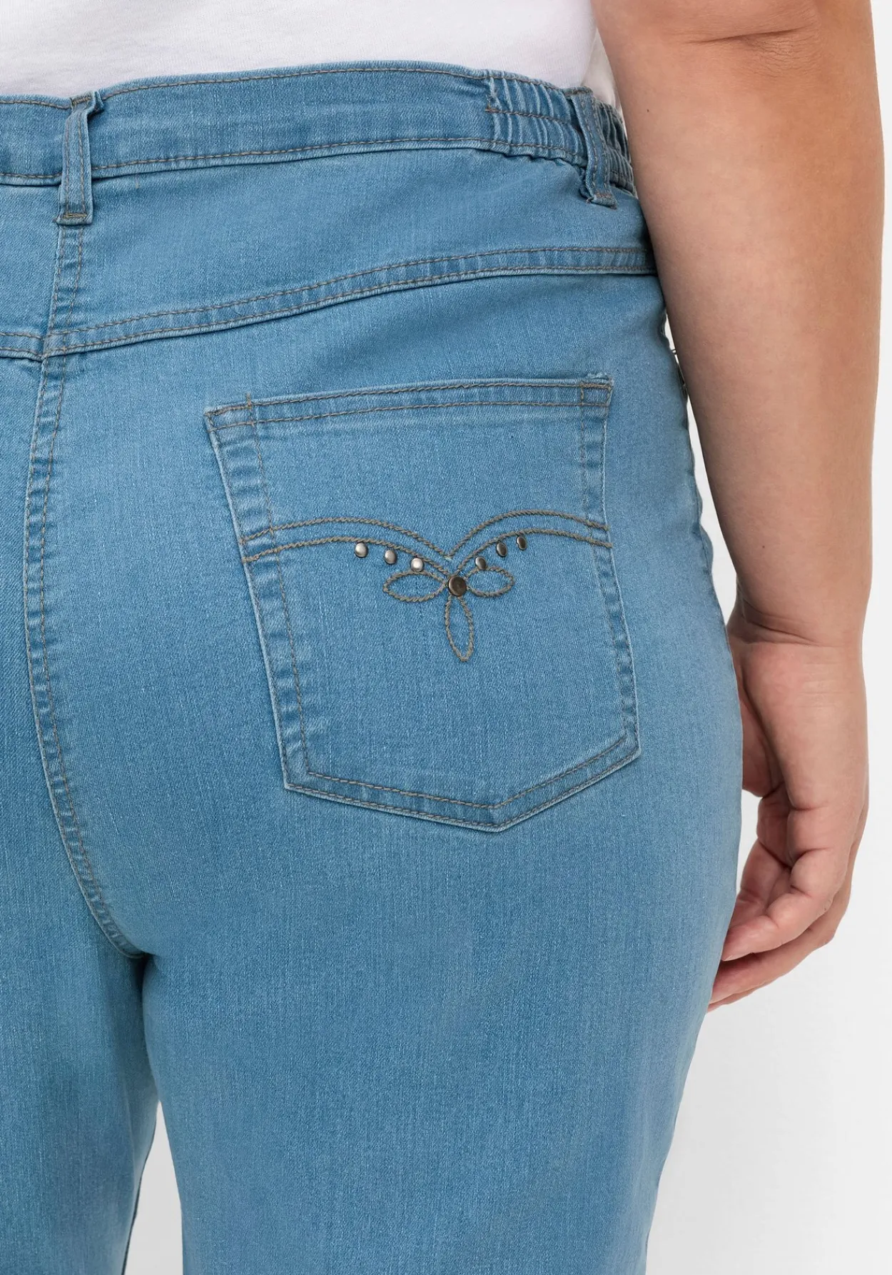 Gerade Jeans mit seitlichem Stretchbund<sheego Sale