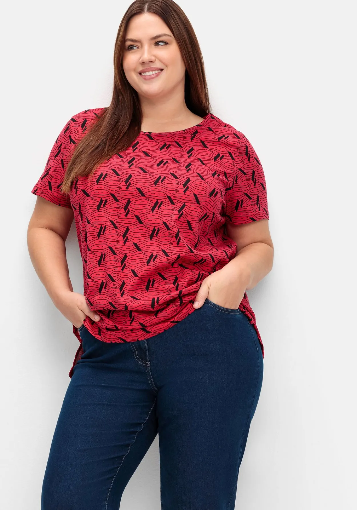 Gerade Jeans mit seitlichem Stretchbund<sheego Discount