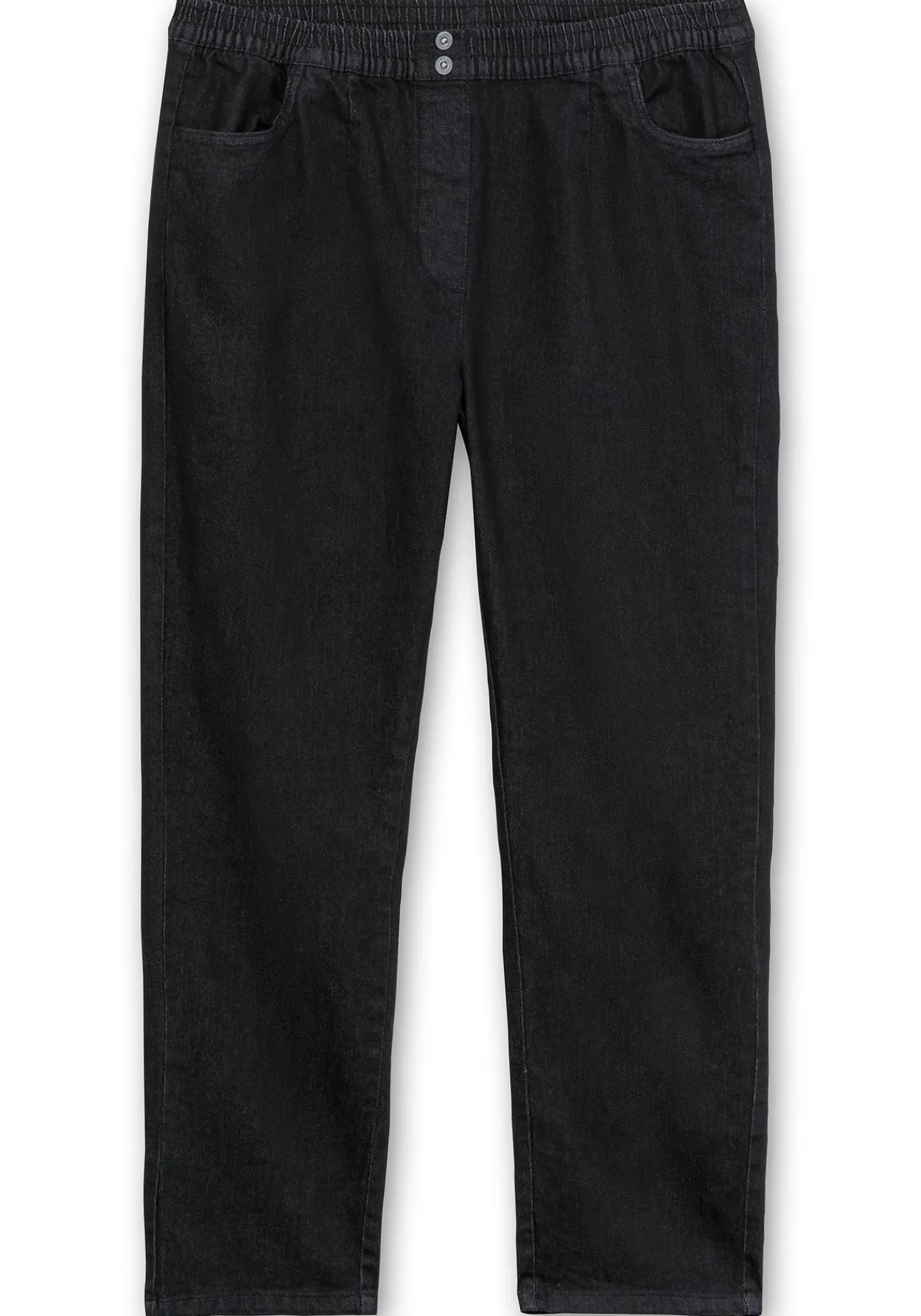 Gerade Jeans mit Smokbund und Used-Effekten<sheego Hot