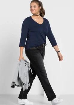 Gerade Jeans mit Used-Effekten<sheego Online