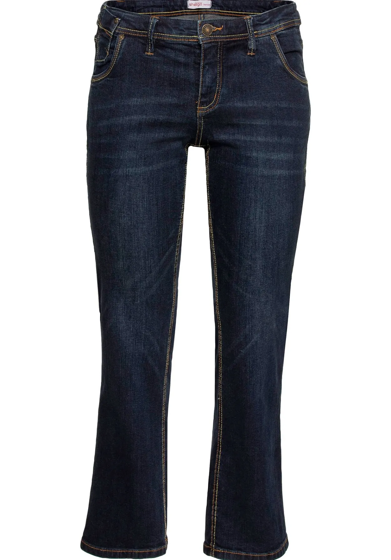 Gerade Stretch-Jeans mit Used-Effekten<sheego Discount