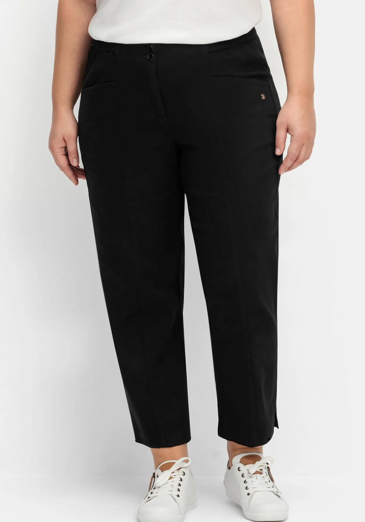 Gerade Twillhose in Curvy-Schnitt PIA, mit Biesen vorn<sheego Discount