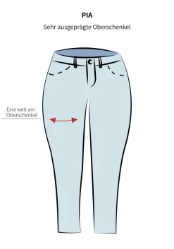 Gerade Twillhose in Curvy-Schnitt PIA, mit Biesen vorn<sheego Discount