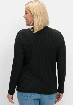 Gerippte Shirtjacke mit 1-Knopf-Verschluss<sheego New