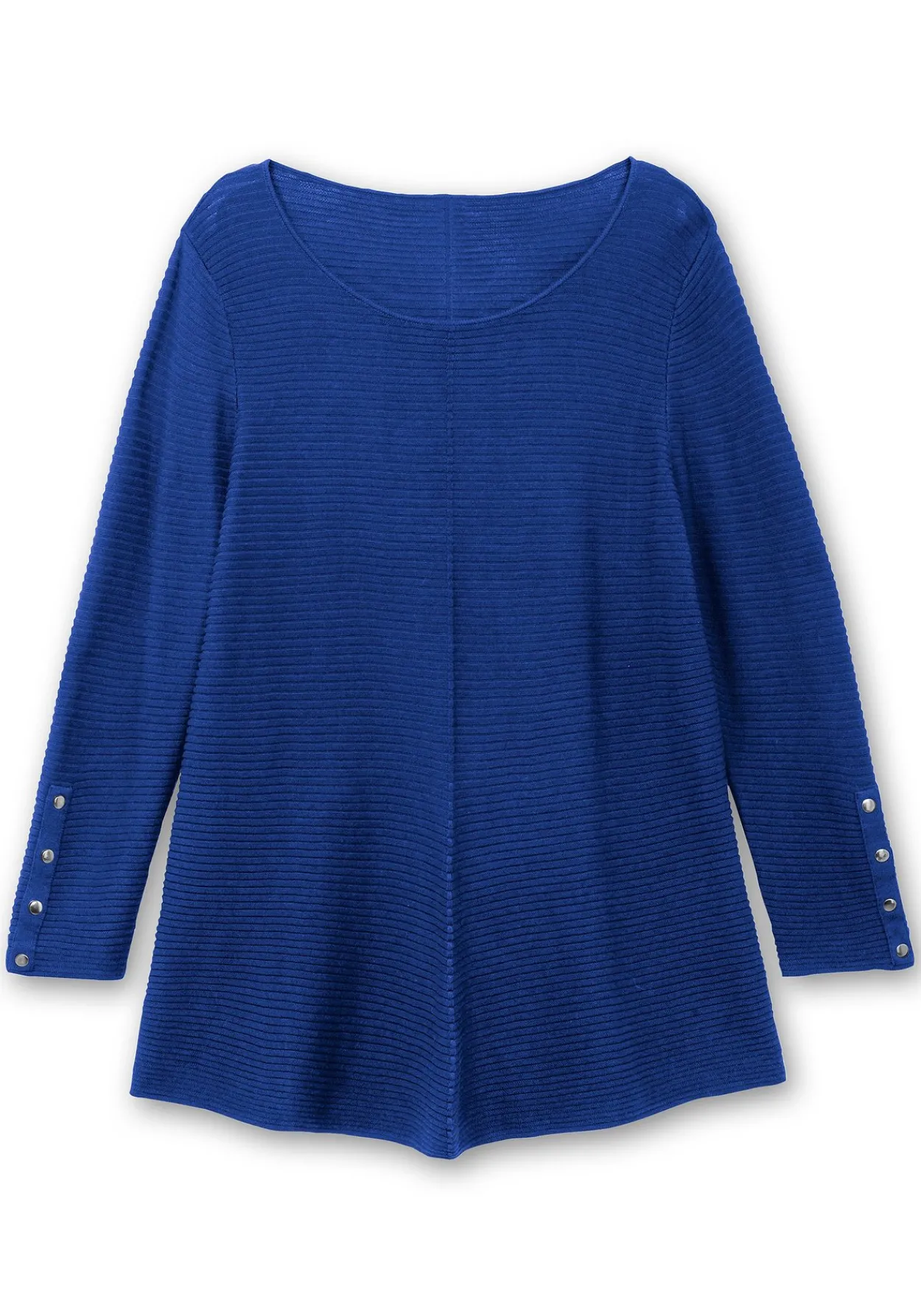 Gerippter Pullover mit spitz zulaufendem Saum<sheego Sale
