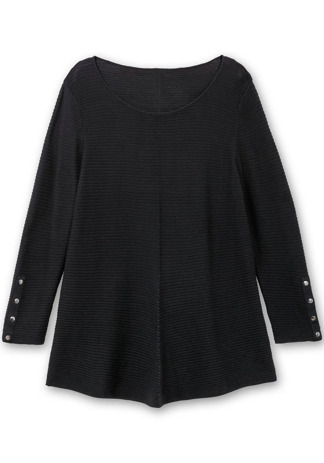Gerippter Pullover mit spitz zulaufendem Saum<sheego New