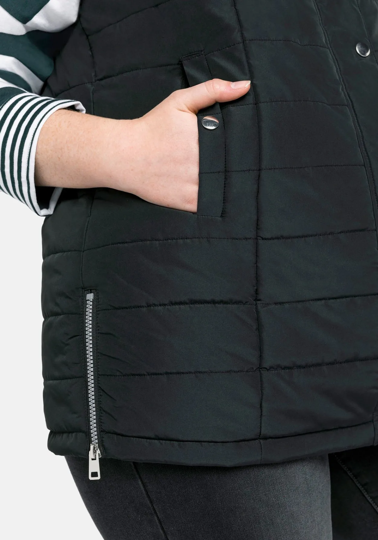 Gesteppte Longweste mit Kapuze<sheego Clearance