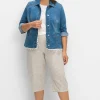 Gestreifte Caprihose in Seersucker-Qualität<sheego Best
