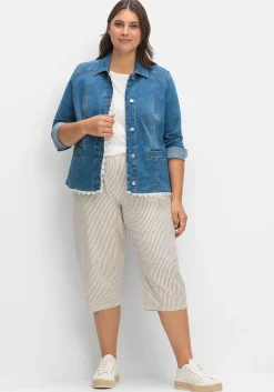 Gestreifte Caprihose in Seersucker-Qualität<sheego Best