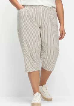 Gestreifte Caprihose in Seersucker-Qualität<sheego Best