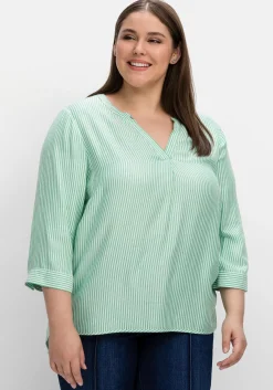 Gestreifte Tunika mit 3/4-Ärmeln, in Twill-Qualität<sheego Fashion