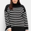 Gestreifter Pullover in A-Linie, mit Seitenschlitzen<sheego Hot