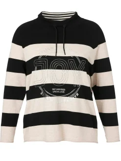 Gestreifter Pullover mit Tunnelzug am Stehkragen<VIA APPIA DUE Outlet