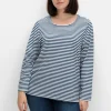 Gestreiftes Langarmshirt mit Rundhalsausschnitt<sheego Sale
