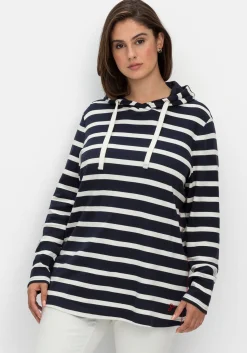 Gestreiftes Langarmshirt mit Kapuze<sheego Online
