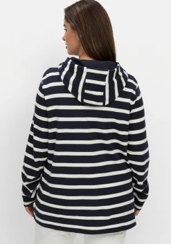 Gestreiftes Langarmshirt mit Kapuze<sheego Online