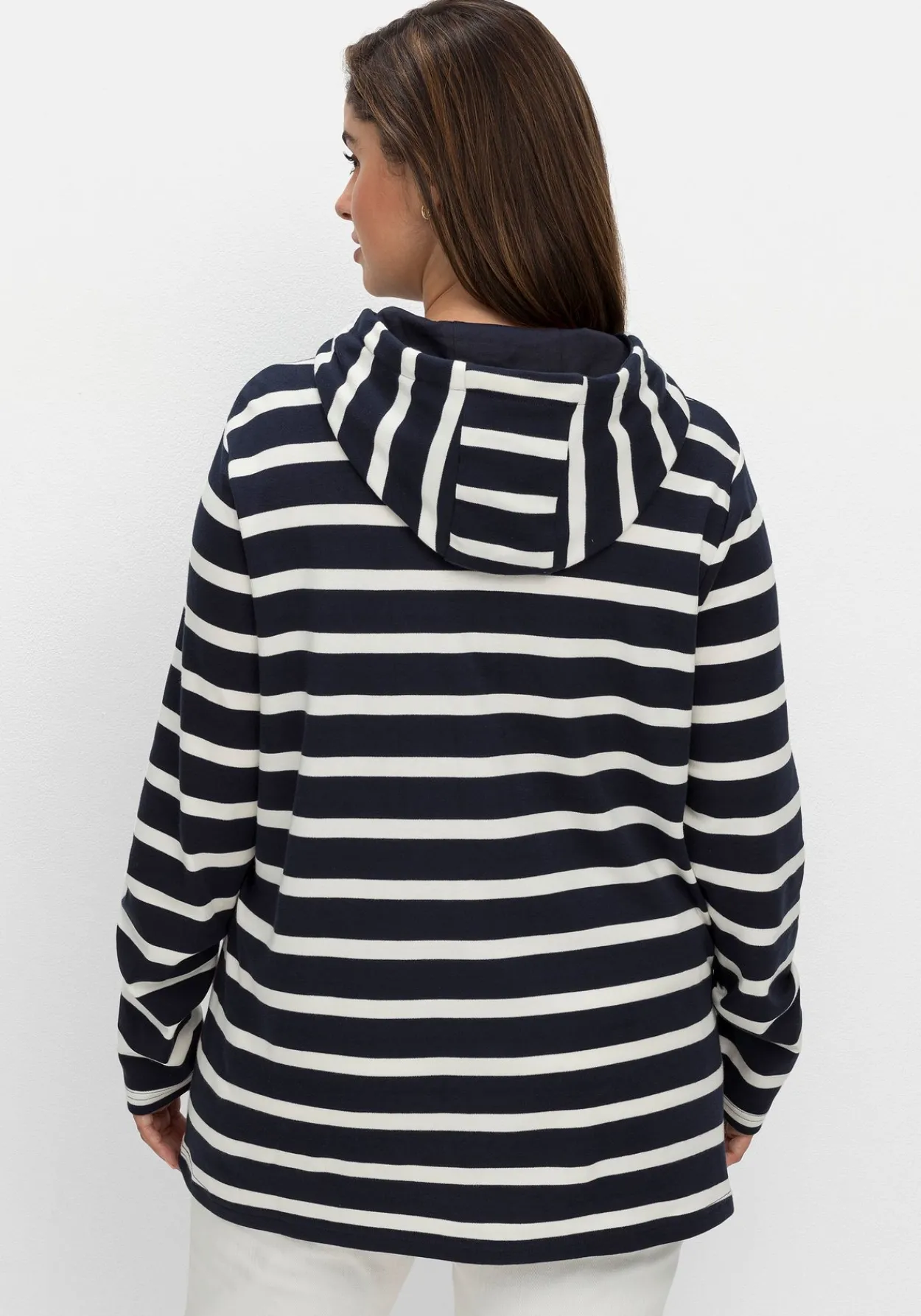 Gestreiftes Langarmshirt mit Kapuze<sheego Online