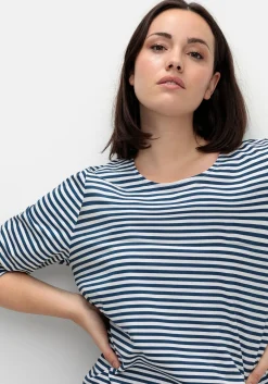 Gestreiftes Langarmshirt mit Rundhalsausschnitt<sheego Sale