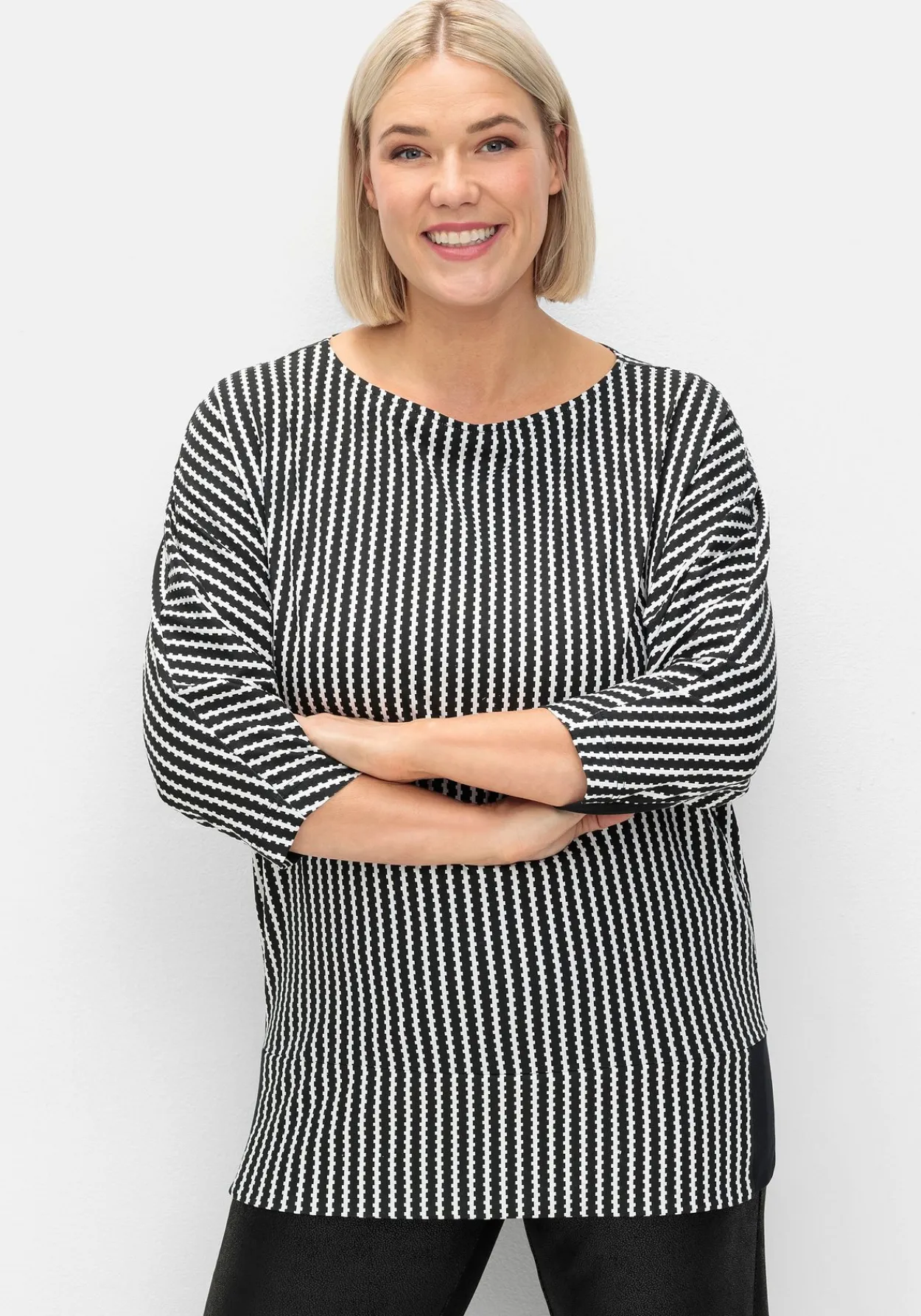 Gestreiftes Shirt mit 3/4-Fledermausärmeln<sheego Best
