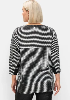 Gestreiftes Shirt mit 3/4-Fledermausärmeln<sheego Best