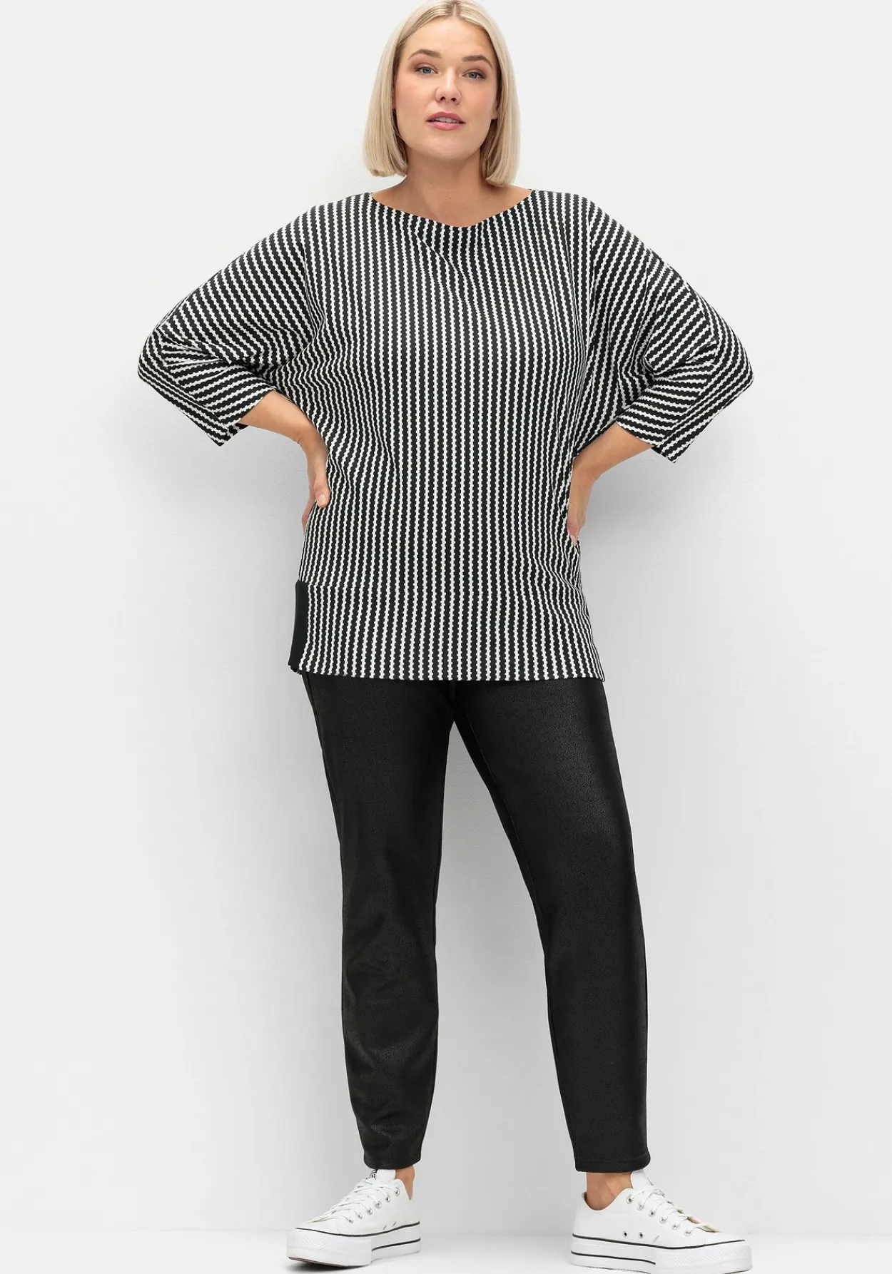 Gestreiftes Shirt mit 3/4-Fledermausärmeln<sheego Best